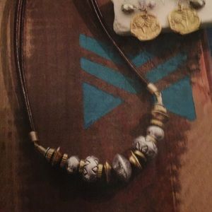Leather, Sterling Silver, & Brass Necklace
